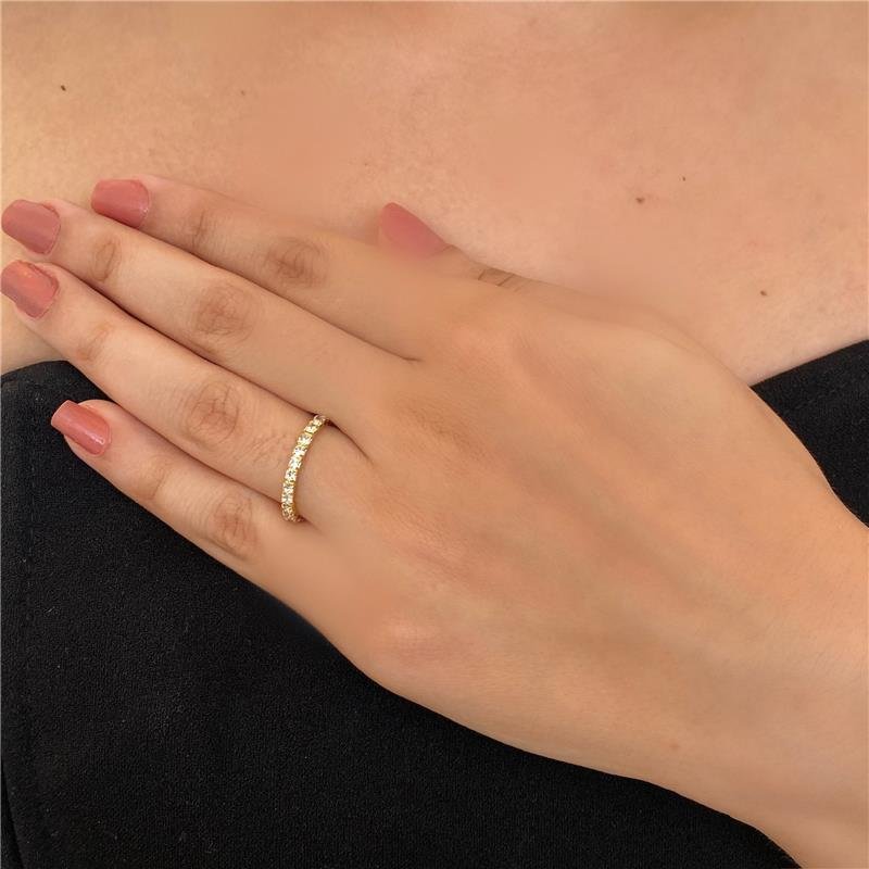ANEL APARADOR DE CRISTAIS BANHO OURO 18K