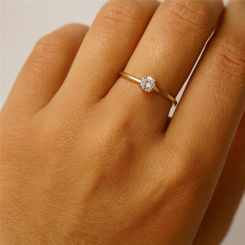 ANEL SOLITÁRIO LISO BANHO OURO 18K