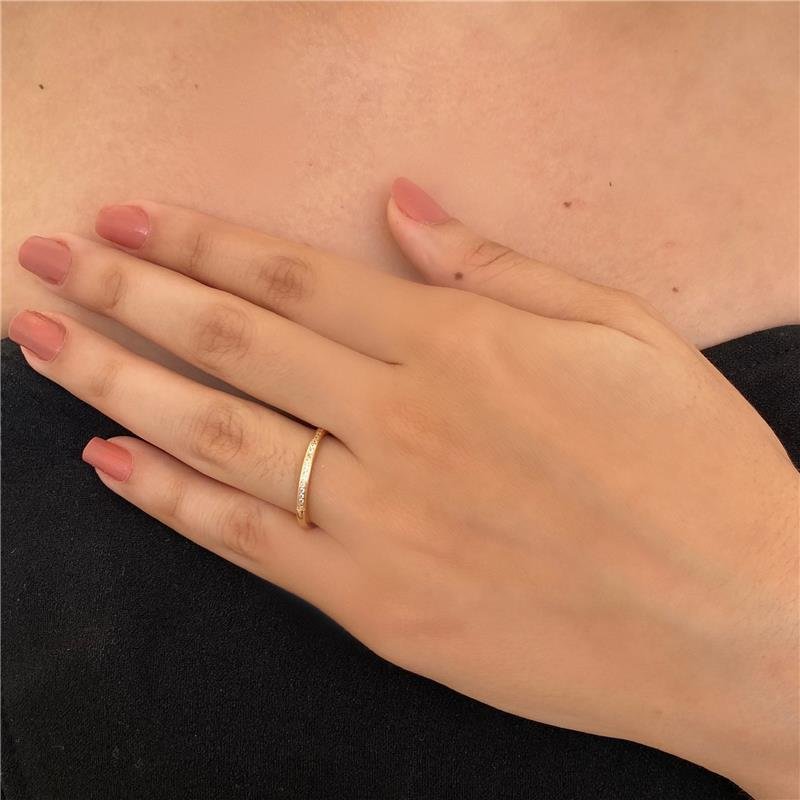 ANEL APARADOR CRAVEJADO BANHO OURO 18K