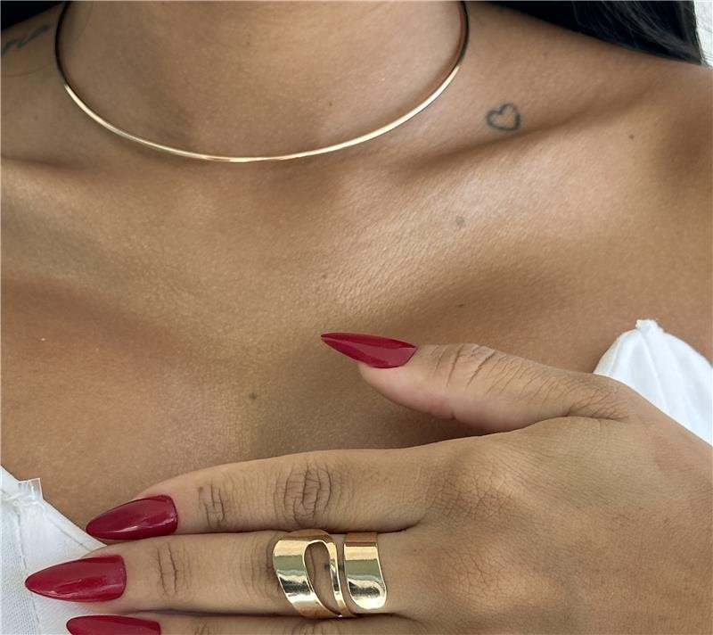 ANELREGULÁVEL LISO DESIGN ANHO OURO 18K