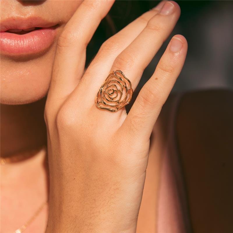ANEL FLOR BANHO OURO 18K