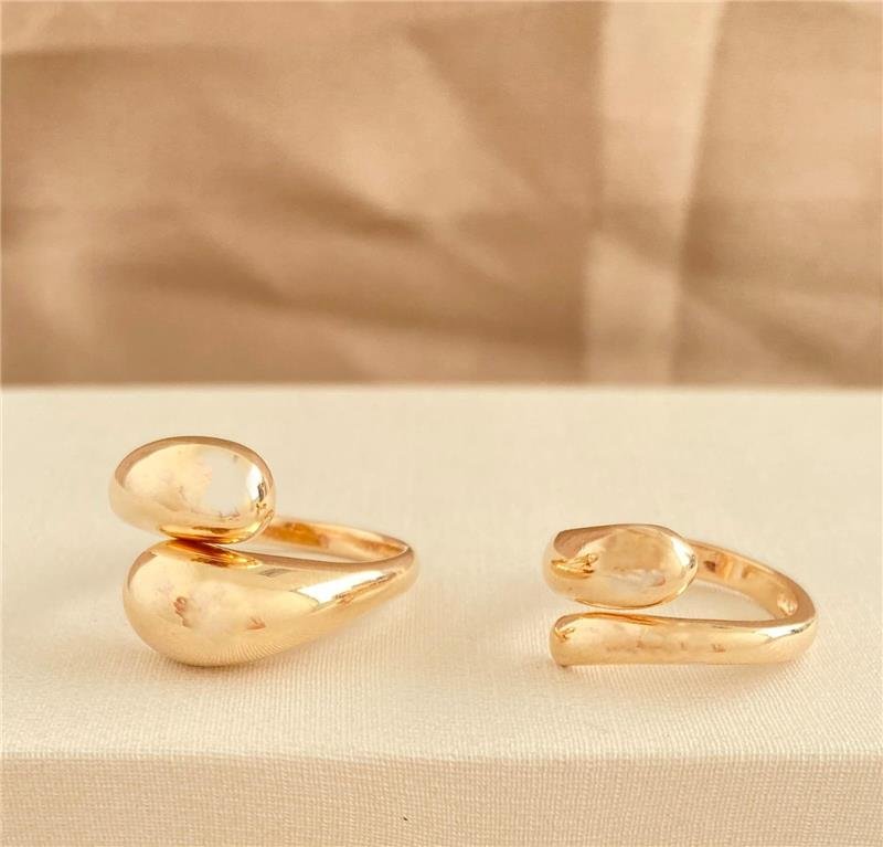 ANEL REGULÁVEL BOLEADO BANHO OURO 18K