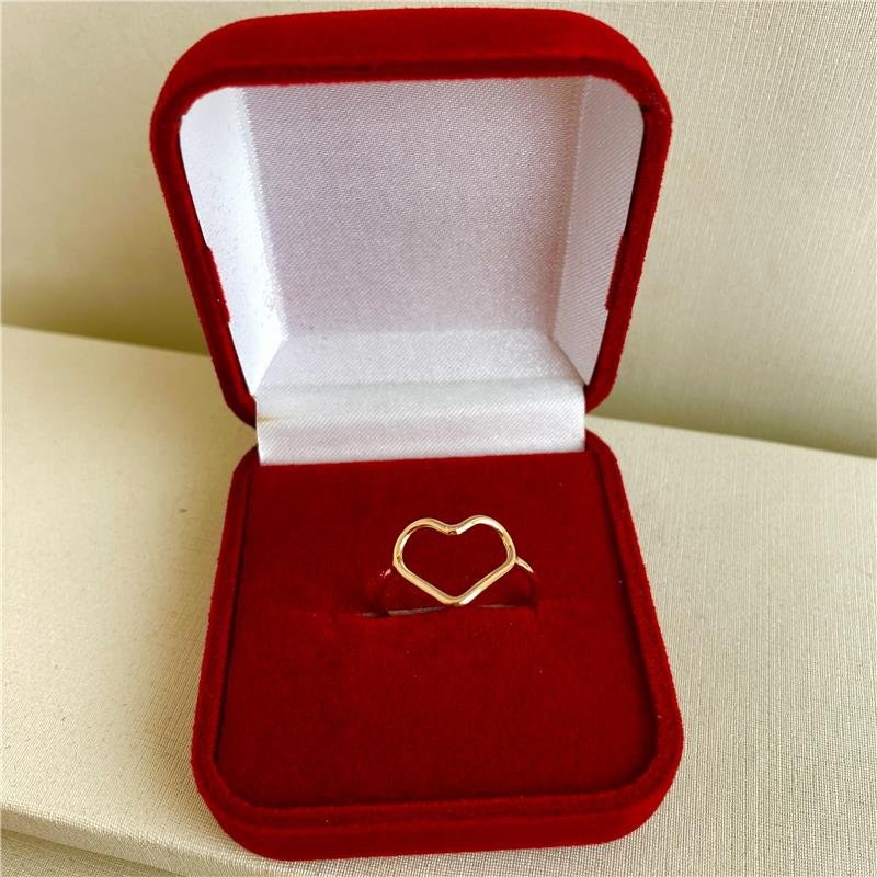 ANEL CORAÇÃO VAZADO OURO 18K