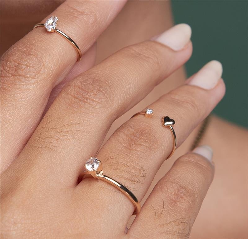 ANEL FALANGE GOTA CRISTAL ZIRCÔNIA BANHO OURO 18K