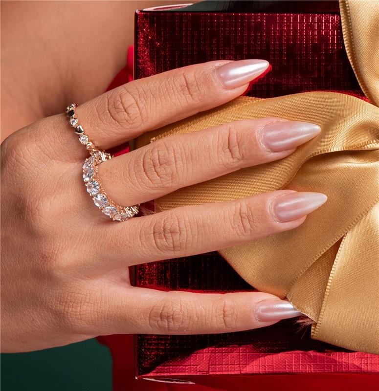 ANEL LUXO APARADOR CRAVEJADO BANHO OURO 18K