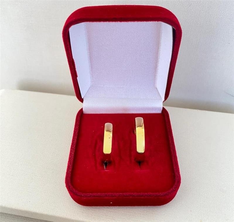 ANEL ALIANÇA BOLEADA 4MM EM AÇO INOXIDÁVEL COM BANHO OURO 18K