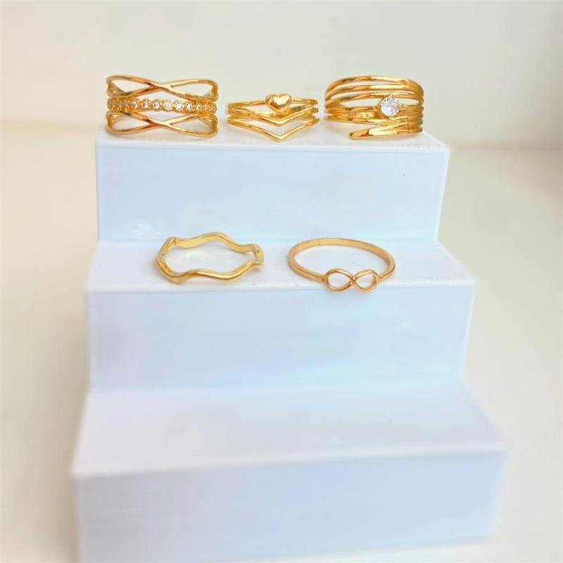 ANEL REGULÁVEL ONDULADO BANHO OURO 18K