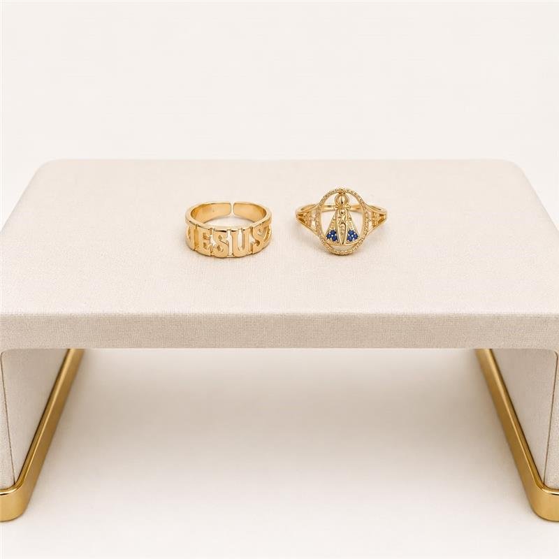 ANEL NOSSA SENHORA BANHO OURO 18K