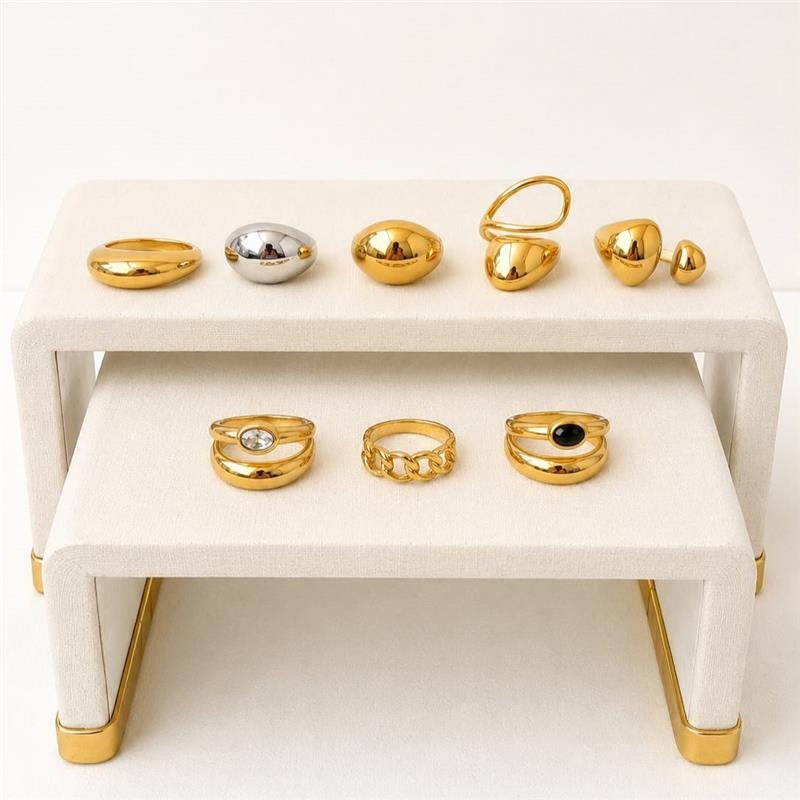 ANEL ELO GRUMET AÇO INOXIDÁVEL BANHO OURO 18K