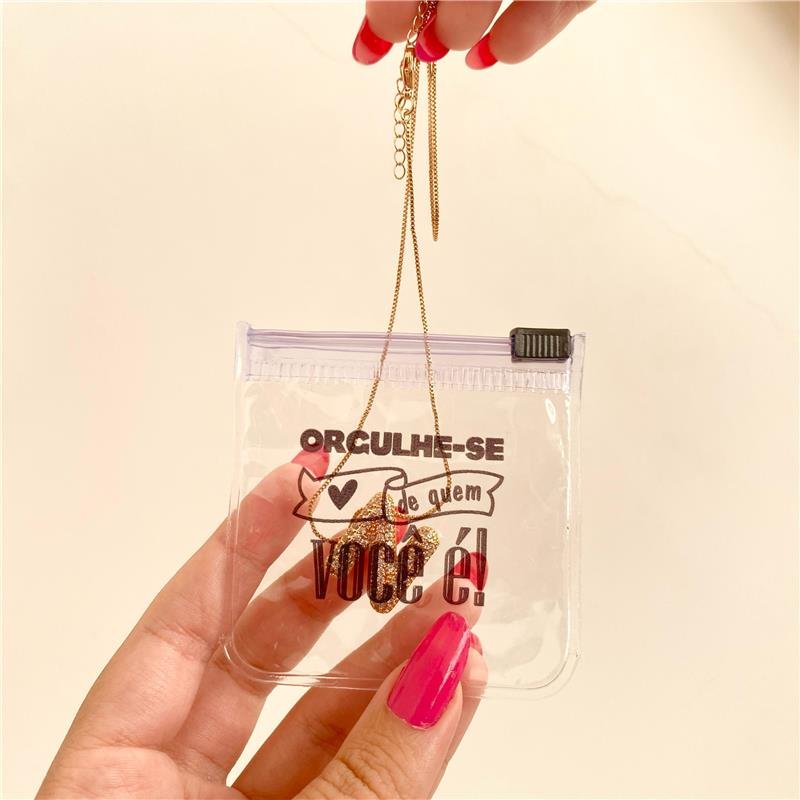 KIT COM 10 UNIDADES DE EMBALAGENS ZIPLOCK 7X7 CM PVC ORGULHE-SE DE QUEM VOCÊ É