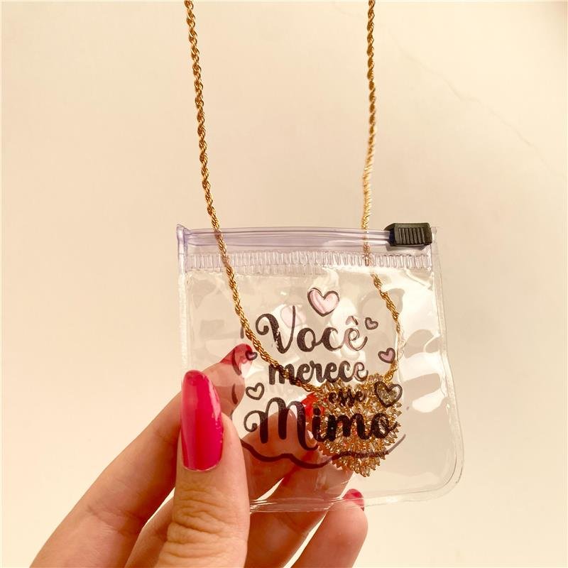 KIT COM 10 UNIDADES DE EMBALAGENS ZIPLOCK 7X7 CM PVC VOCÊ MERECE ESSE MIMO
