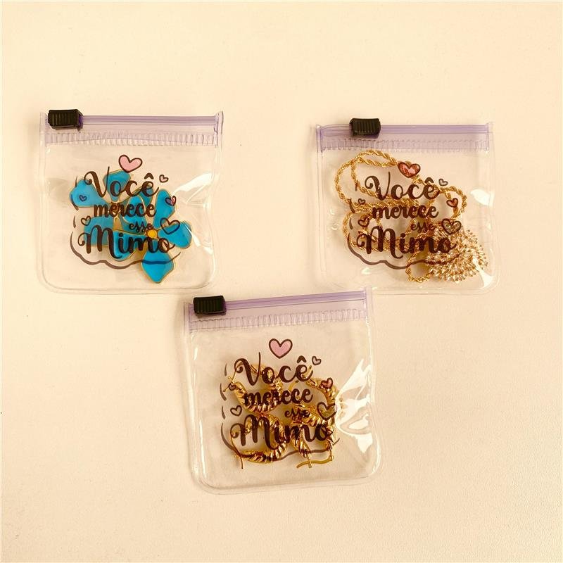 KIT COM 10 UNIDADES DE EMBALAGENS ZIPLOCK 7X7 CM PVC VOCÊ MERECE ESSE MIMO