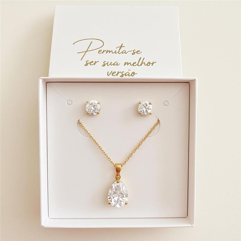 CAIXINHA DE PRESENTE BRINCO/COLAR PARA SEMIJOIAS 