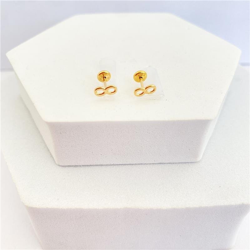 BRINCO INFINITO - PROTEÇÃO INFANTIL / 2º FURO - BANHO DE OURO 18K