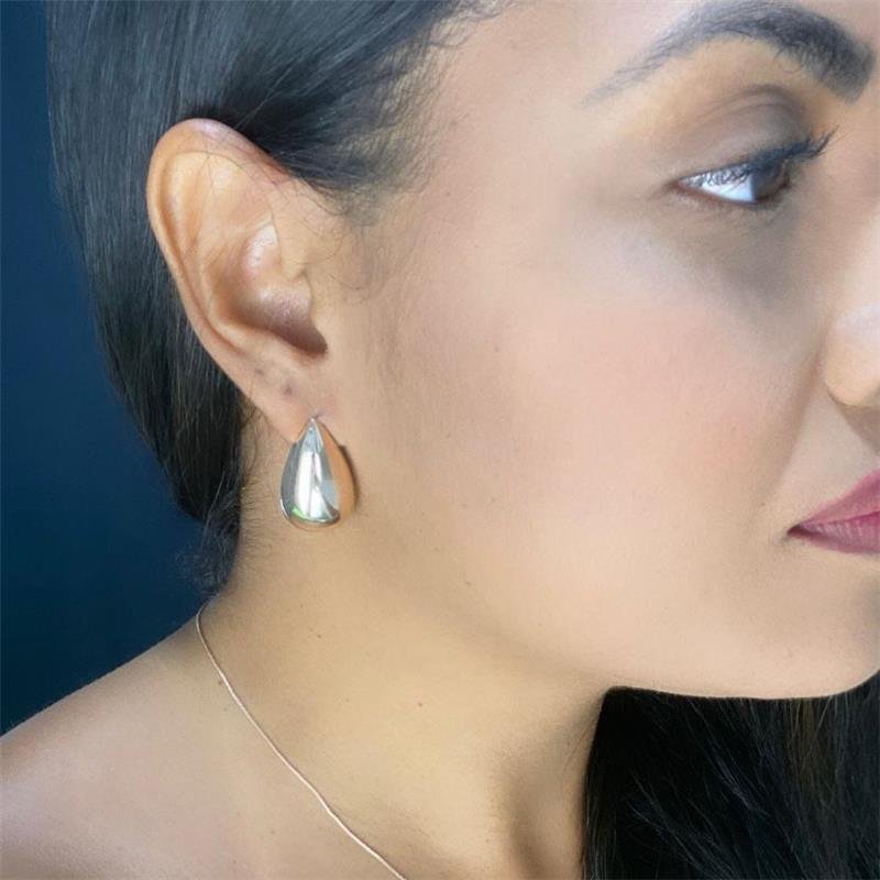 BRINCO GOTA GRANDE BANHO OURO 18K