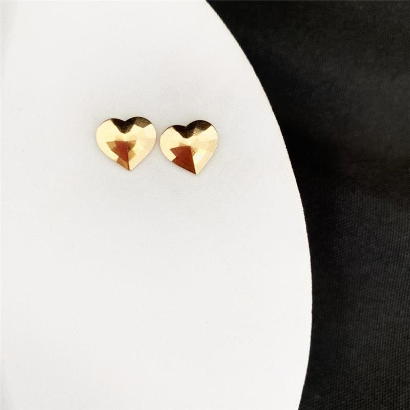 BRINCO CORAÇÃO DIAMANTE BANHO OURO 18K