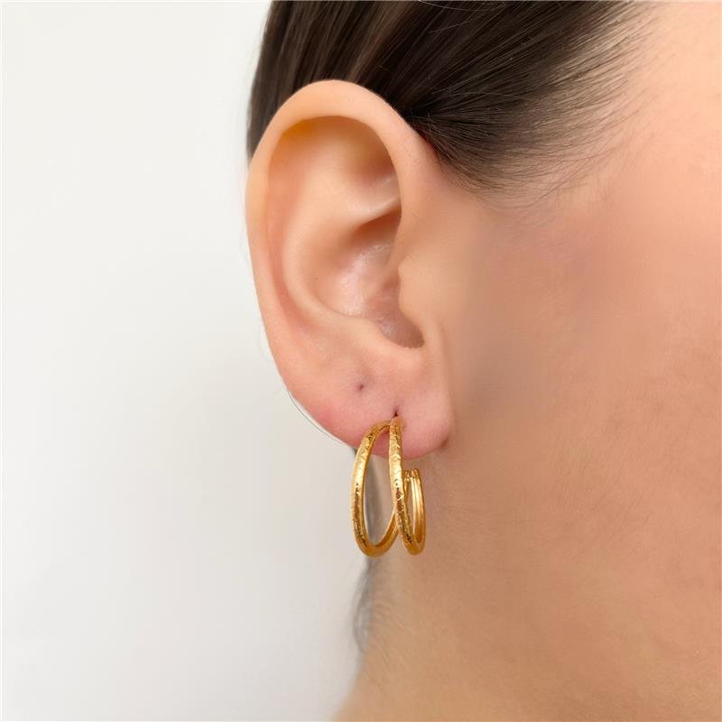 BRINCO 2 LINHAS CRAQUELADO BANHO OURO 18K