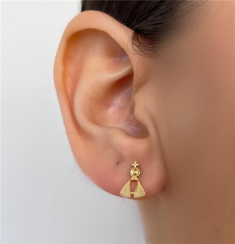 BRINCO NOSSA SENHORA BANHO OURO 18K 
