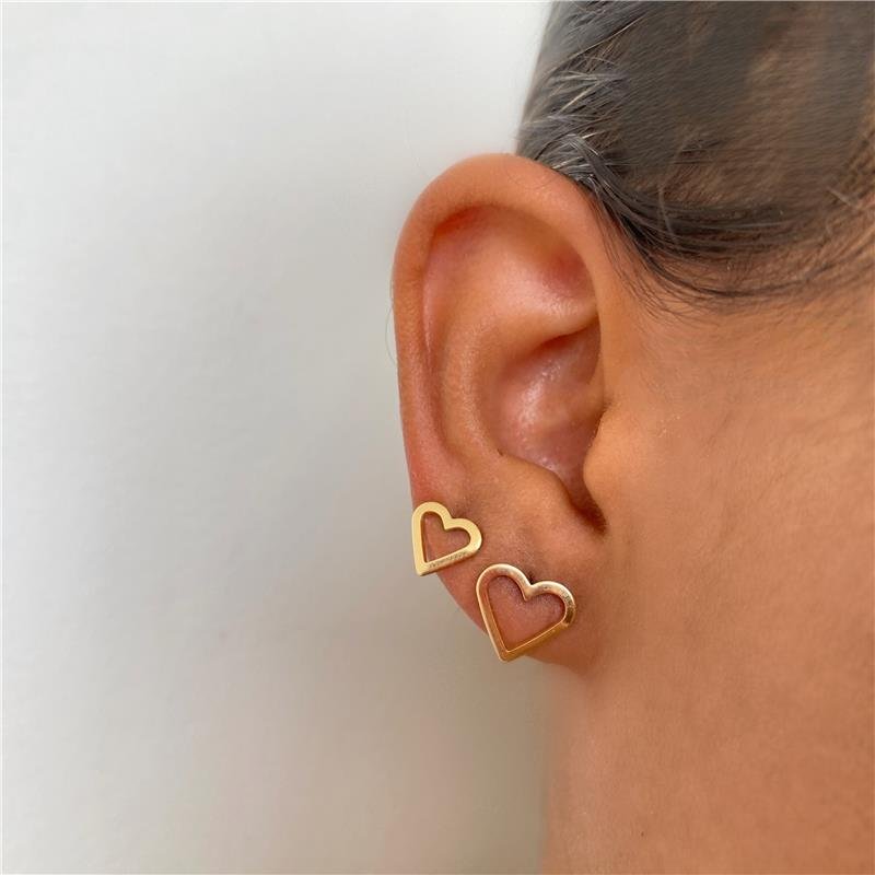 DUPLA DE BRINCOS CARACAO BANHO OURO 18K 