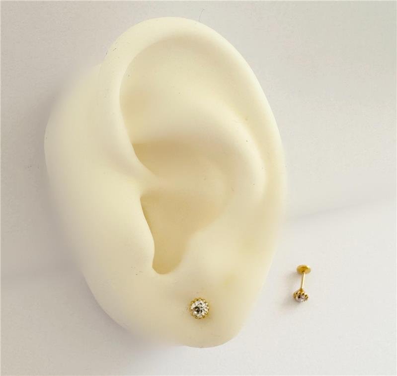 BRINCO PONTO DE LUZ COM GARRINHAS - PROTEÇÃO INFANTIL / 2º FURO - BANHO DE OURO 18K