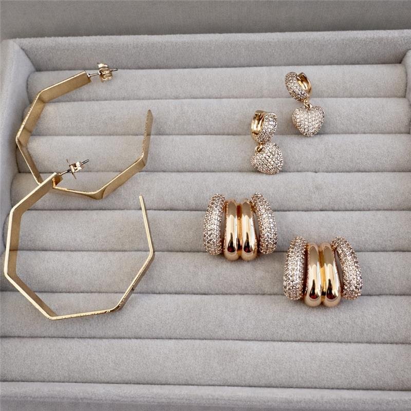 BRINCO ARGOLA SEXTAVADA MAXI BANHO OURO18K