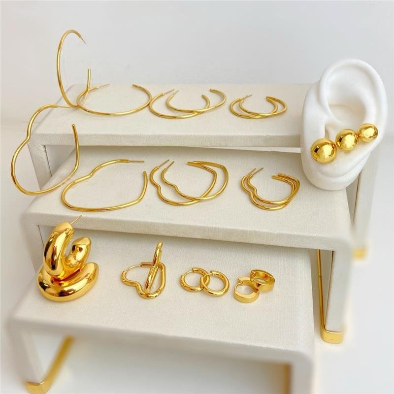  BRINCO ARGOLA P AÇO INOXIDÁVEL BANHO OURO 18K