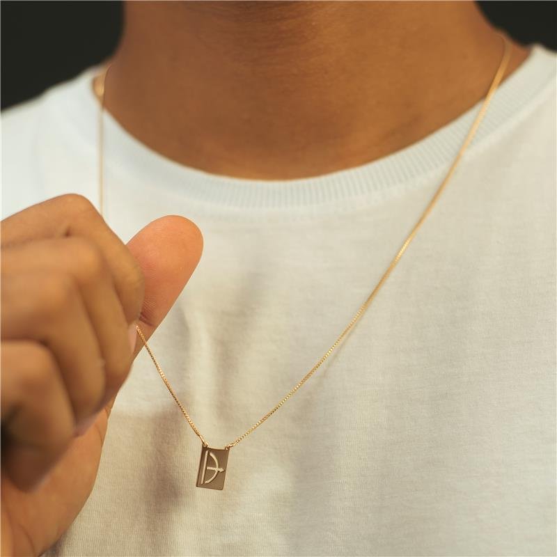 ESCAPULÁRIO ORIXÁ OXOSSI COM CARTÃO PRESENTE BANHO OURO 18K