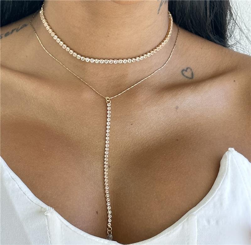 COLAR CHOKER RIVIERA BANHO OURO 18K