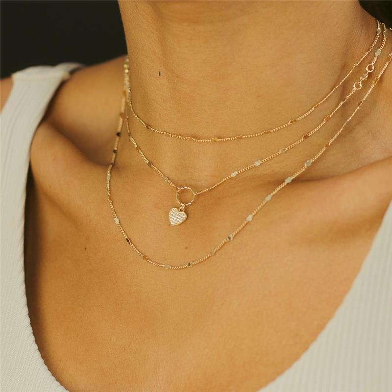 COLAR MINI CORAÇÕES 45CM BANHO OURO 18K - BREVE REPOSIÇÃO