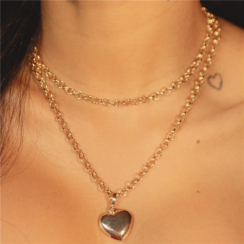 COLAR CHOKER ELO PORTUGUÊS 5,0MM BANHO OURO 18K
