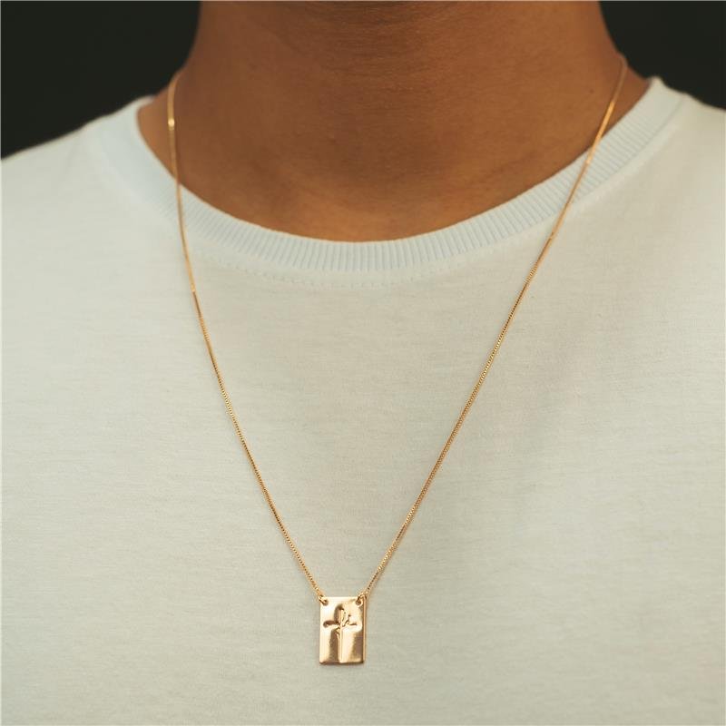 COLAR ESCAPULÁRIO FÉ 60CM BANHO OURO 18K