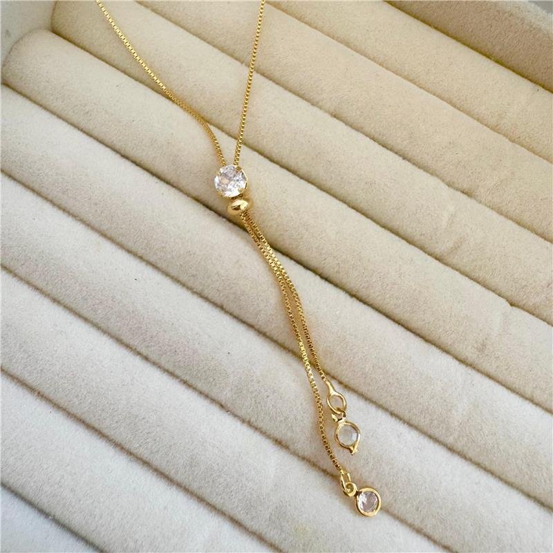 COLAR GRAVATINHA PONTO DE LUZ BANHO OURO 18K