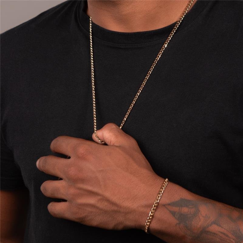 COLAR MASCULINO GRUMET 5MM 70CM BANHO OURO 18K