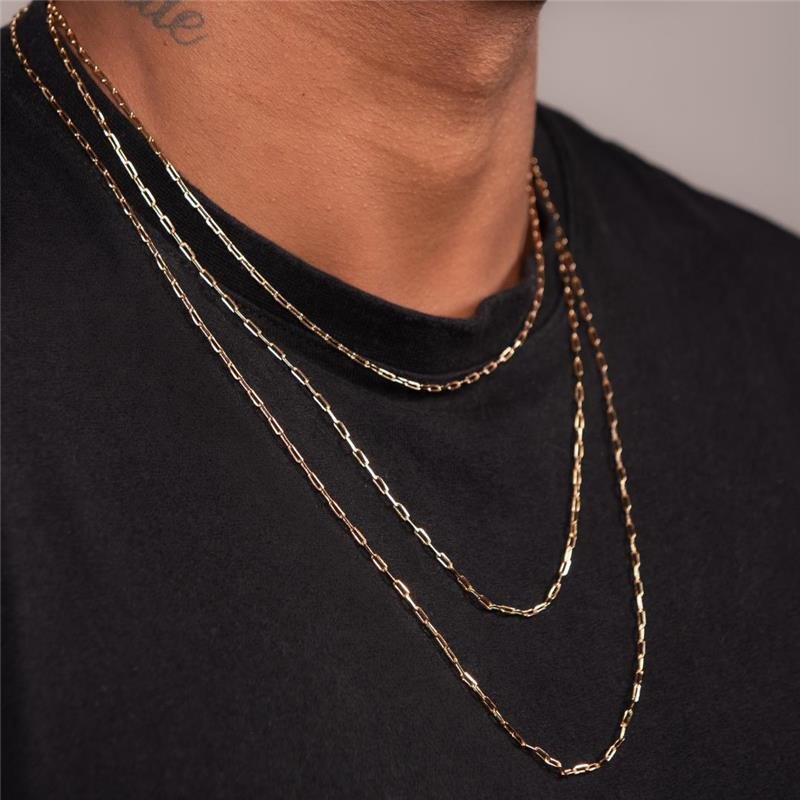 COLAR MASCULINO CARTIER 4MM 60CM BANHO OURO 18K 