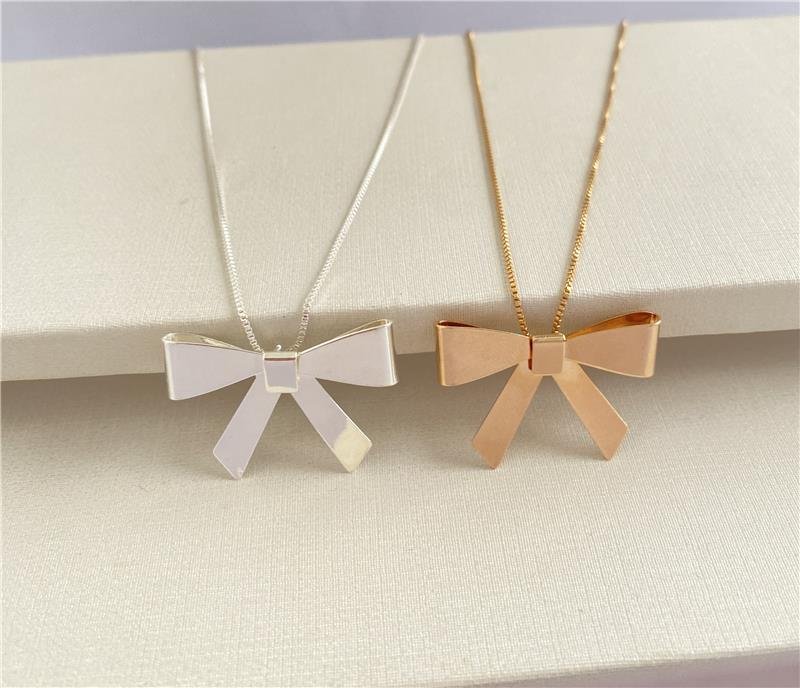 COLAR MAXI LAÇO BANHO OURO 18K