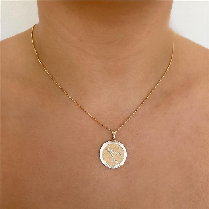 COLAR PROFISSÃO MANICURE BANHO OURO 18K