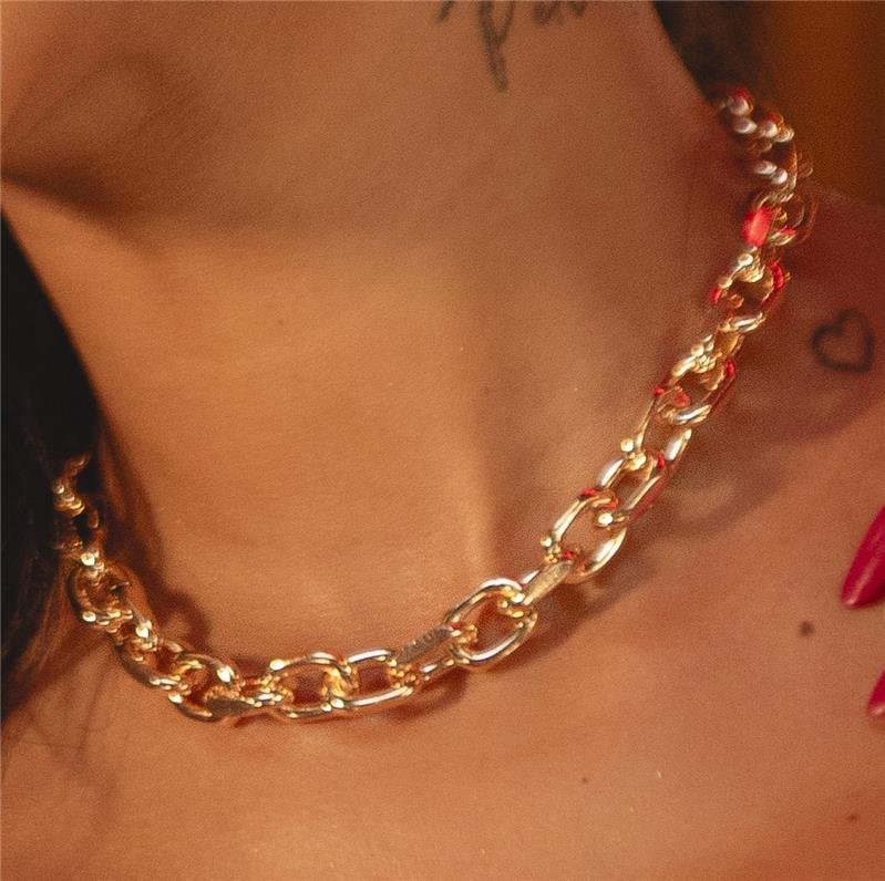 COLAR ELOS 15MM BANHO OURO 18K 