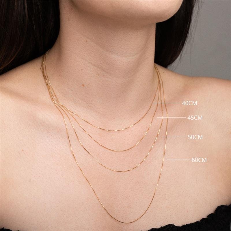 CORRENTE VENEZIANA 70CM BANHO OURO 18K