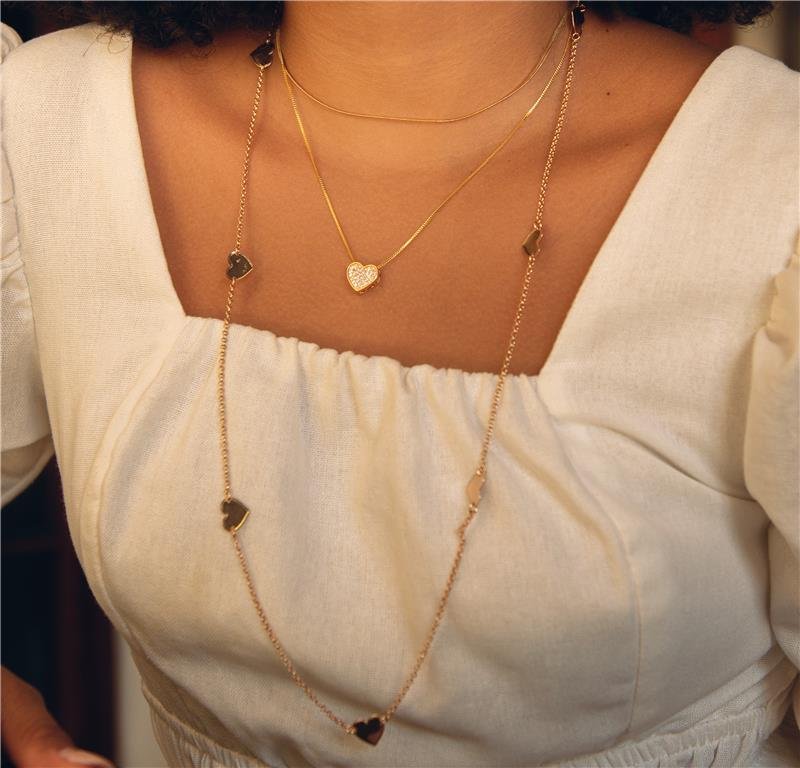 CHOKER DIAMANTADA BANHO 30CM+ 5CM OURO 18K