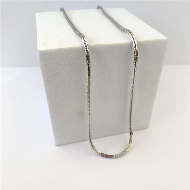 COLAR MASCULINO BLOQUINHO DETALHADO 60CM EM AÇO INOXIDÁVEL 