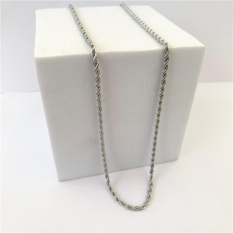 COLAR MASCULINO CORDÃO BAIANO 2MM 45CM EM AÇO INOXIDÁVEL 