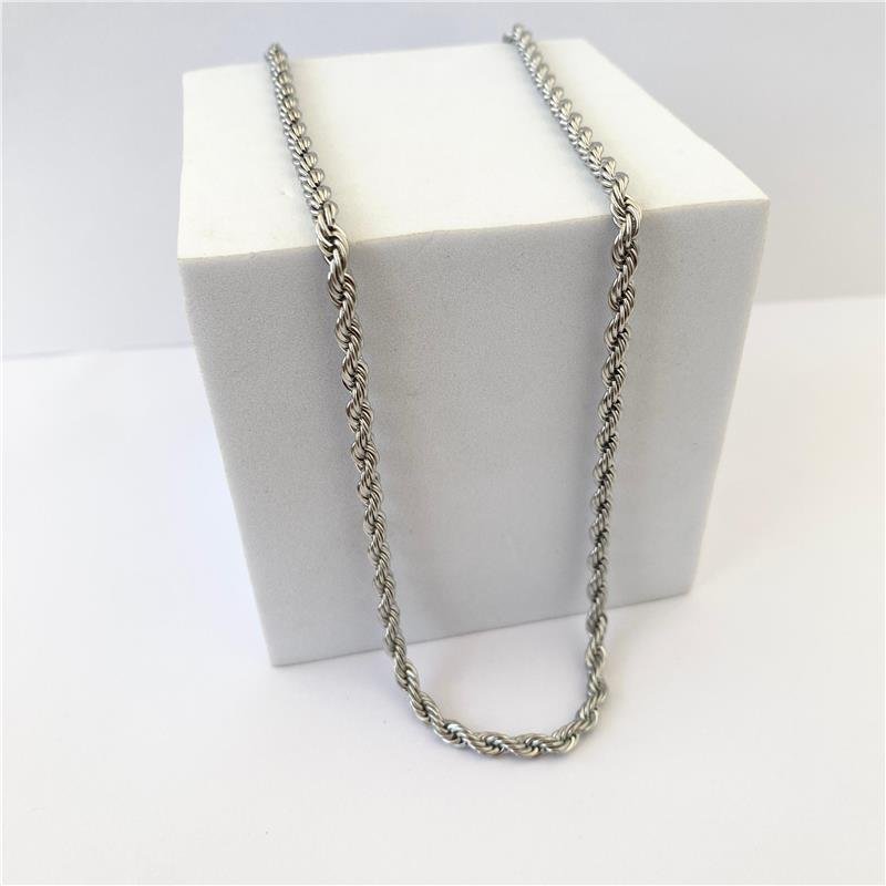 COLAR MASCULINO CORDÃO BAIANO 4CMM 55 CM EM AÇO INOXIDÁVEL 