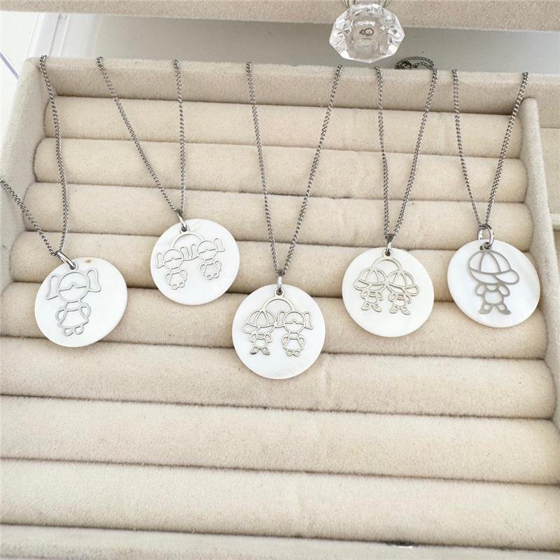 COLAR MADRE PÉROLA CASAL EM AÇO INOXIDÁVEL