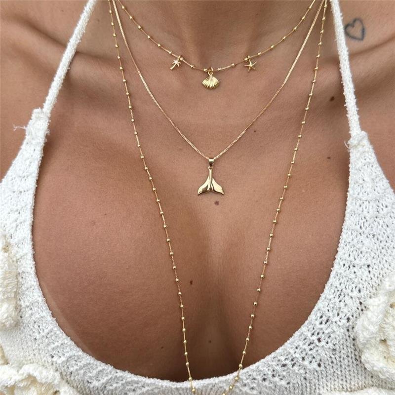 COLAR RABO DE BALEIA BANHO OURO 18K