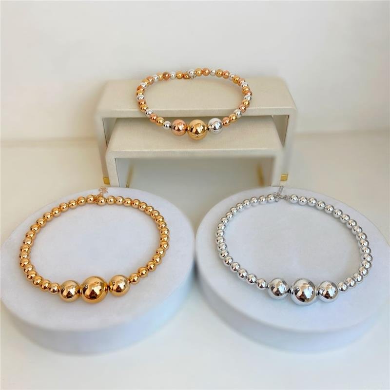  CHOKER ESFERAS MAXI PRATA BIJUTERIA FINA