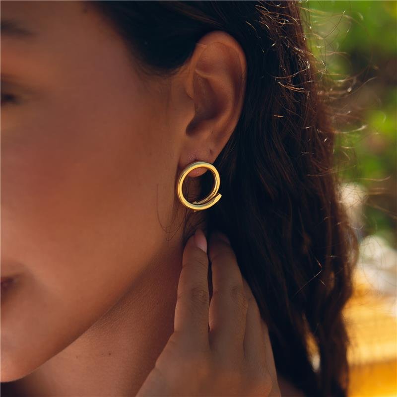  CONJUNTO PREGO AÇO INOXIDÁVEL BANHO OURO 18K