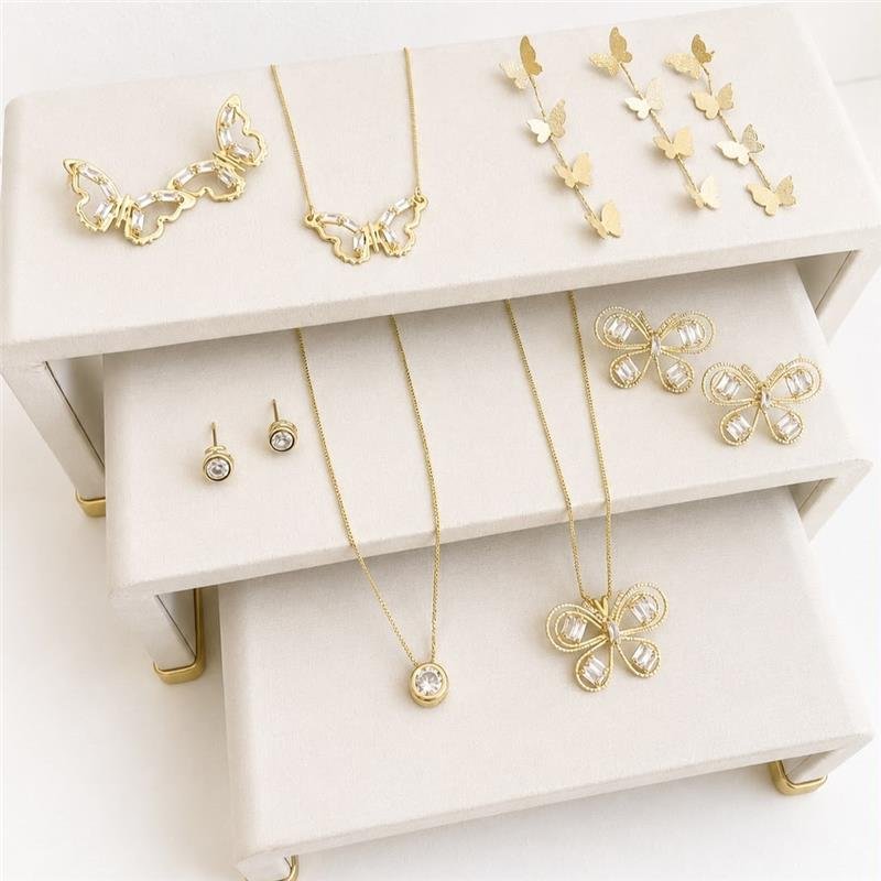 CONJUNTO PONTO DE LUZ BANHO OURO 18K