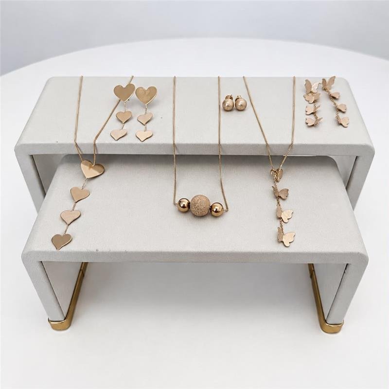 CONJUNTO BORBOLETAS LONGO BANHO OURO 18K