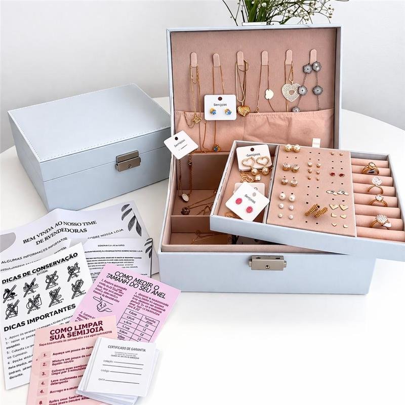 KIT LIBERDADE PRONTO 42 SEMIJOIAS + MALETA + FRETE GRATIS 