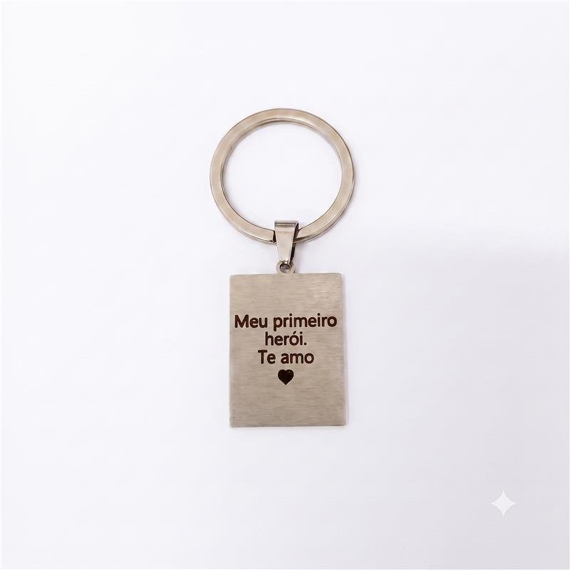 CHAVEIRO PERSONALIZADO COM FOTO E FRASE NO VERSO AÇO INOXIDÁVEL